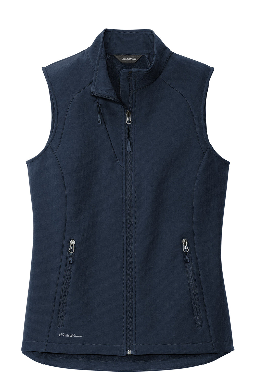 Eddie Bauer EB547 Womens Stretch Soft Shell Full Zip Vest River Navy Blue Flat Front