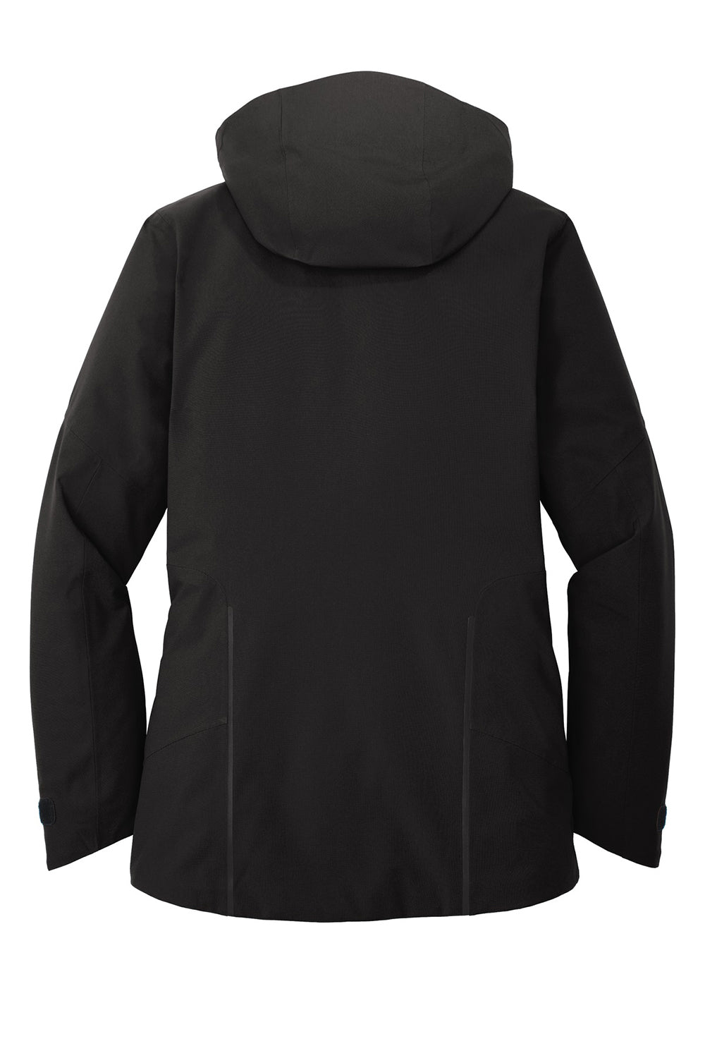 Eddie Bauer EB555 Womens WeatherEdge Plus Waterproof Full Zip Hooded Jacket Black Flat Back