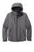 Eddie Bauer EB556 Mens WeatherEdge Plus 3-in-1 Waterproof Full Zip Hooded Jacket Metal Grey Flat Front