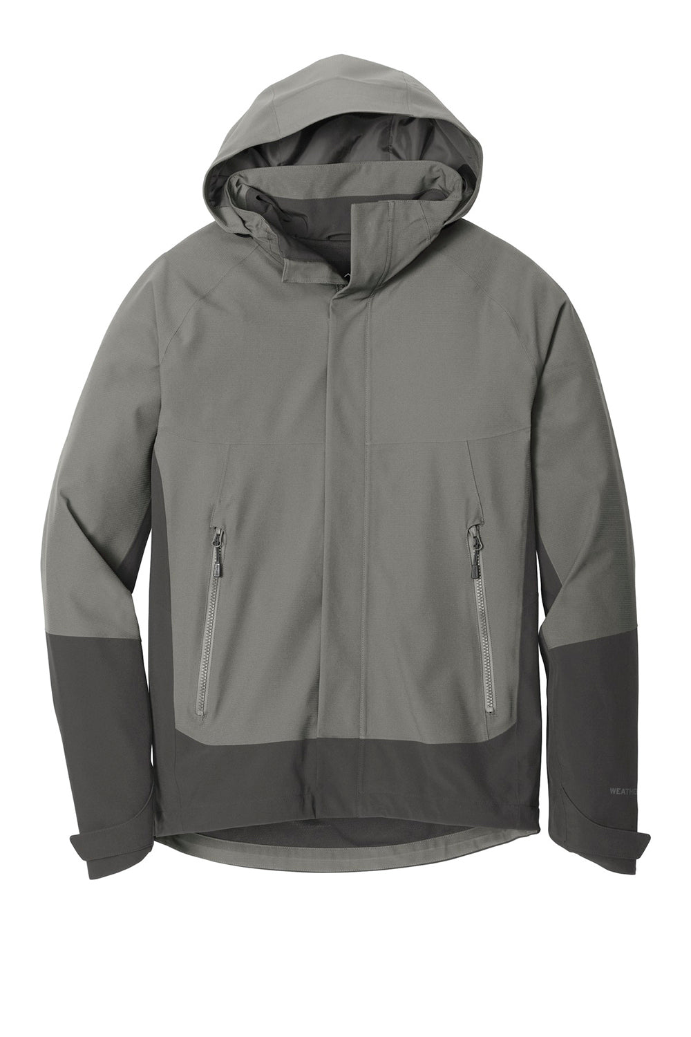 Eddie Bauer EB558 Mens WeatherEdge Waterproof Full Zip Hooded Jacket Metal Grey Flat Front