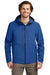 Eddie Bauer EB560 Mens WeatherEdge Plus Waterproof Full Zip Hooded Jacket Cobalt Blue Model Front