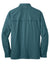 Eddie Bauer EB600 Mens Performance Fishing Moisture Wicking Long Sleeve Button Down Shirt w/ Double Pockets Gulf Teal Blue Flat Back