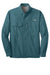 Eddie Bauer EB600 Mens Performance Fishing Moisture Wicking Long Sleeve Button Down Shirt w/ Double Pockets Gulf Teal Blue Flat Front
