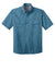 Eddie Bauer EB608 Mens Fishing Short Sleeve Button Down Shirt w/ Double Pockets Blue Gill Flat Front