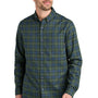 Eddie Bauer Mens Favorite Flannel Long Sleeve Button Down Shirt w/ Pocket - Soft Olive Green Plaid