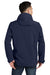 Eddie Bauer EB656 Mens WeatherEdge 3-in-1 Water Resistant Full Zip Hooded Jacket River Navy Blue/Cobalt Blue Model Back