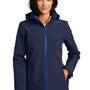 Eddie Bauer Womens WeatherEdge 3-in-1 Water Resistant Full Zip Hooded Jacket - River Navy Blue/Cobalt Blue