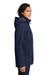 Eddie Bauer EB657 Womens WeatherEdge 3-in-1 Water Resistant Full Zip Hooded Jacket River Navy Blue/Cobalt Blue Model Side
