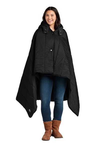 Eddie Bauer EB755 Mens Puffy Camp Poncho Black Model Front
