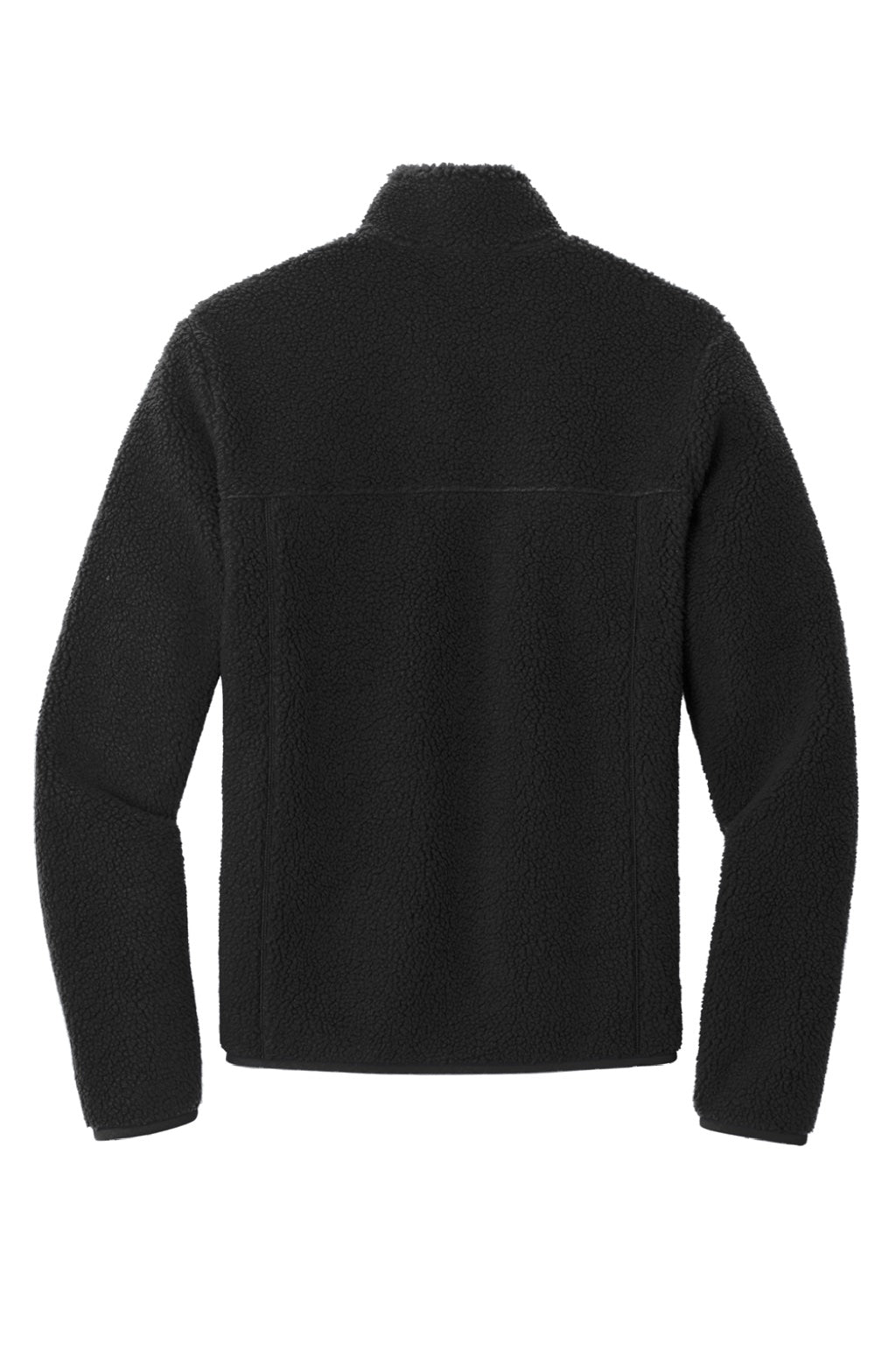 Port Authority F140 Mens Camp Fleece 1/4 Snap Sweatshirt w/ Pockets Deep Black Flat Back