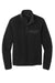 Port Authority F140 Mens Camp Fleece 1/4 Snap Sweatshirt w/ Pockets Deep Black Flat Front