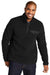 Port Authority F140 Mens Camp Fleece 1/4 Snap Sweatshirt w/ Pockets Deep Black Model Front