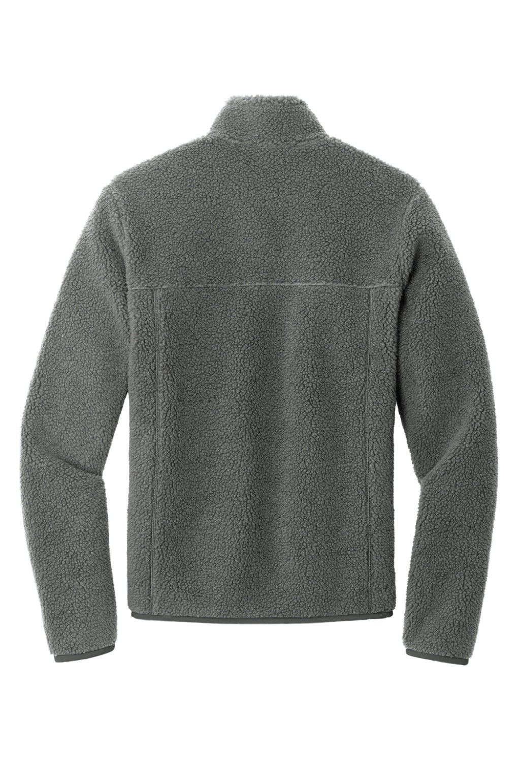 Port Authority F140 Mens Camp Fleece 1/4 Snap Sweatshirt w/ Pockets Steel Grey Flat Back
