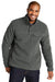 Port Authority F140 Mens Camp Fleece 1/4 Snap Sweatshirt w/ Pockets Steel Grey Model Front