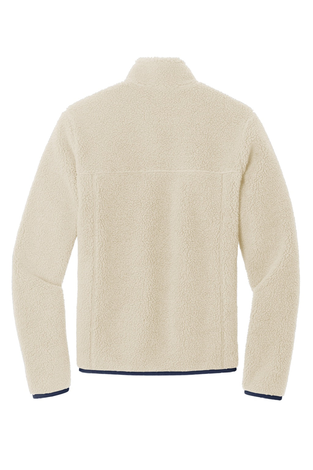 Port Authority F140 Mens Camp Fleece 1/4 Snap Sweatshirt w/ Pockets Oat/Dress Navy Blue Flat Back