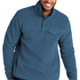 Port Authority Mens Camp Fleece 1/4 Snap Sweatshirt w/ Pockets - Regatta Blue