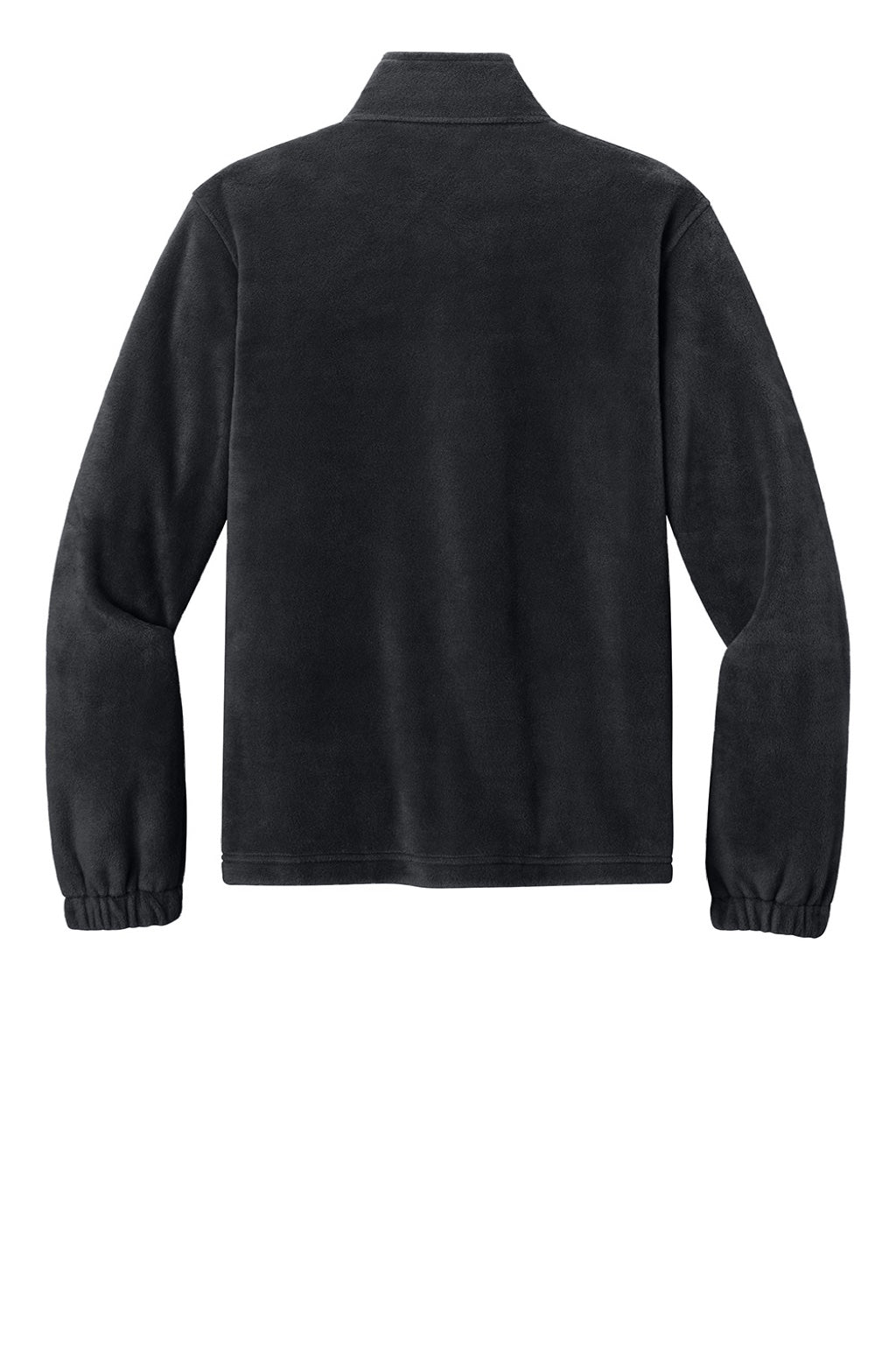 Port Authority F190 Mens Plush Fleece Full Zip Jacket Black Flat Back