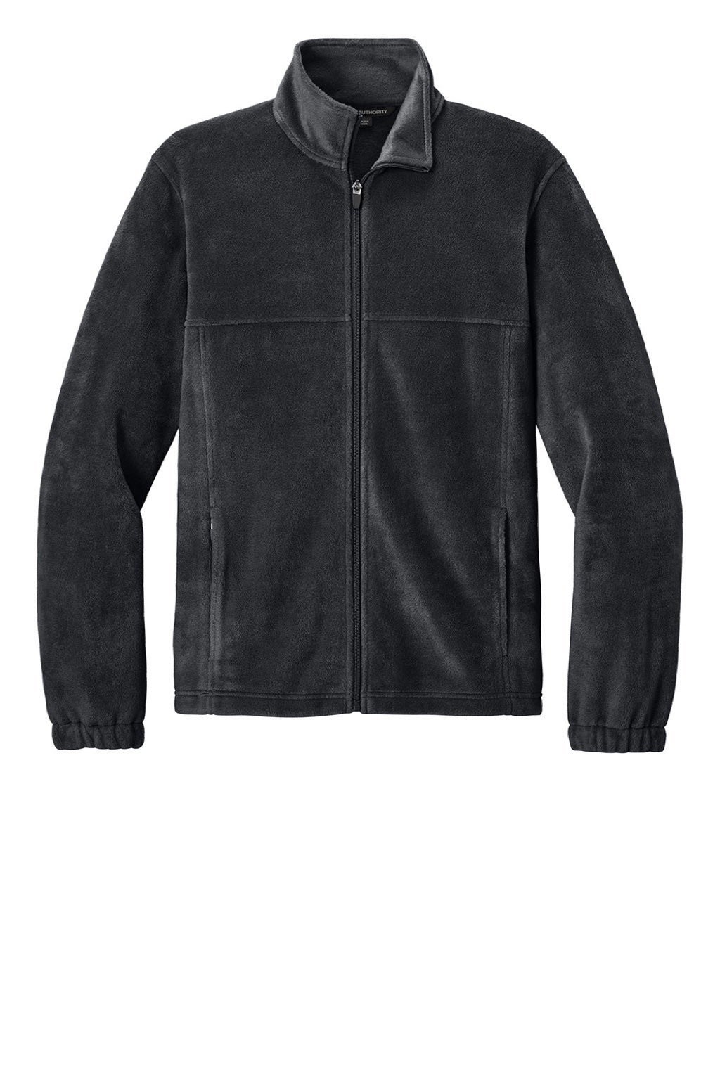 Port Authority F190 Mens Plush Fleece Full Zip Jacket Black Flat Front