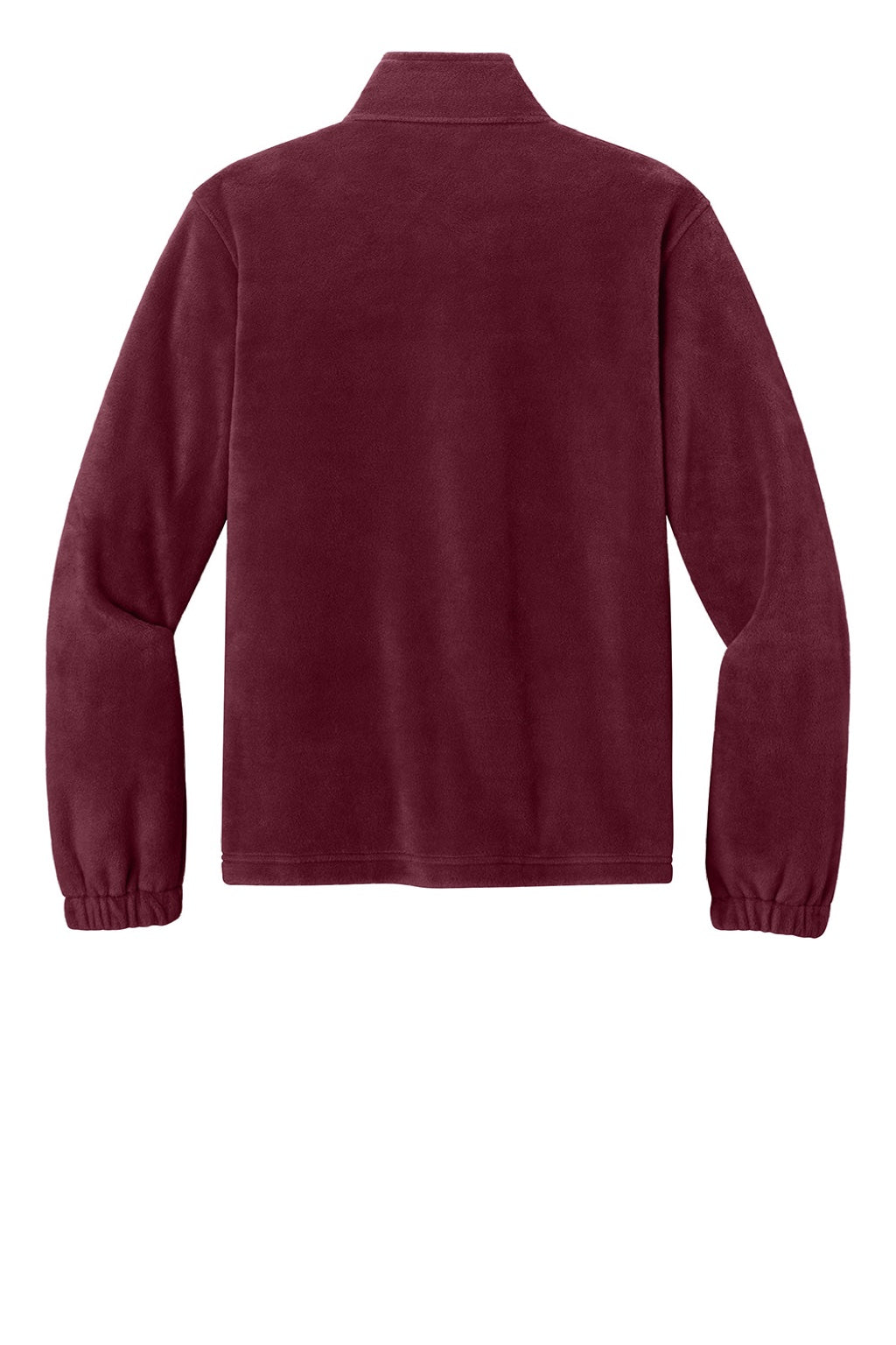 Port Authority F190 Mens Plush Fleece Full Zip Jacket Burgundy Flat Back
