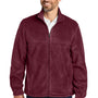 Port Authority Mens Plush Fleece Full Zip Jacket - Burgundy - NEW
