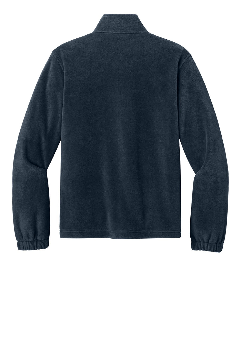 Port Authority F190 Mens Plush Fleece Full Zip Jacket Night Navy Blue Flat Back