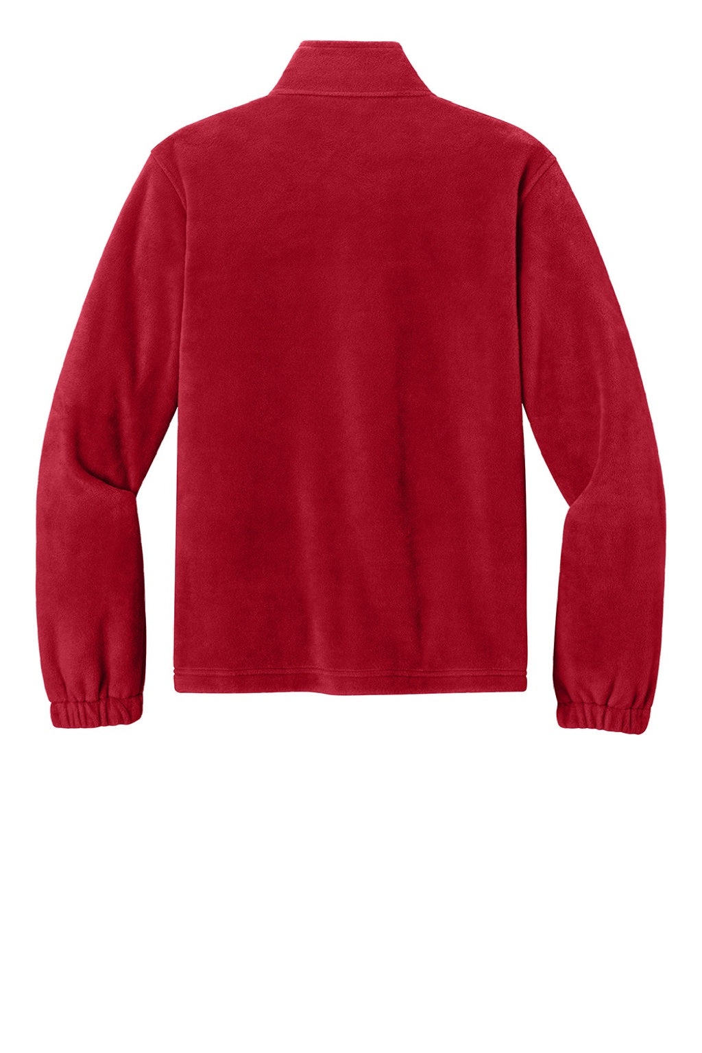 Port Authority F190 Mens Plush Fleece Full Zip Jacket Rich Red Flat Back