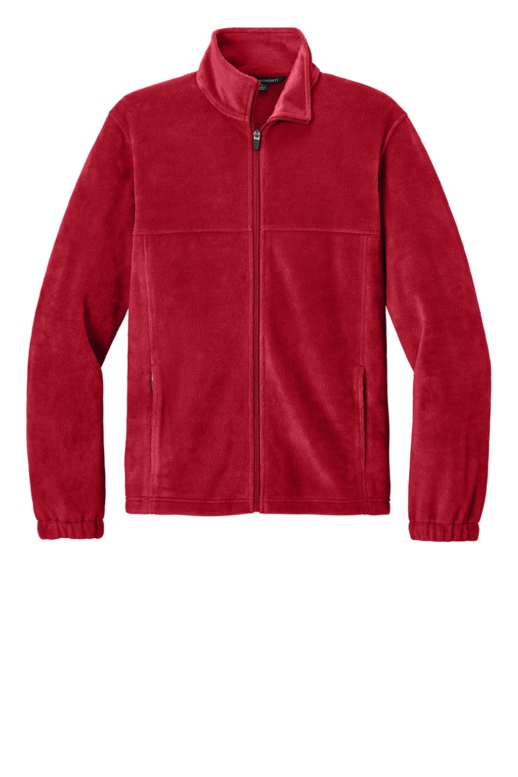 Port Authority F190 Mens Plush Fleece Full Zip Jacket Rich Red Flat Front