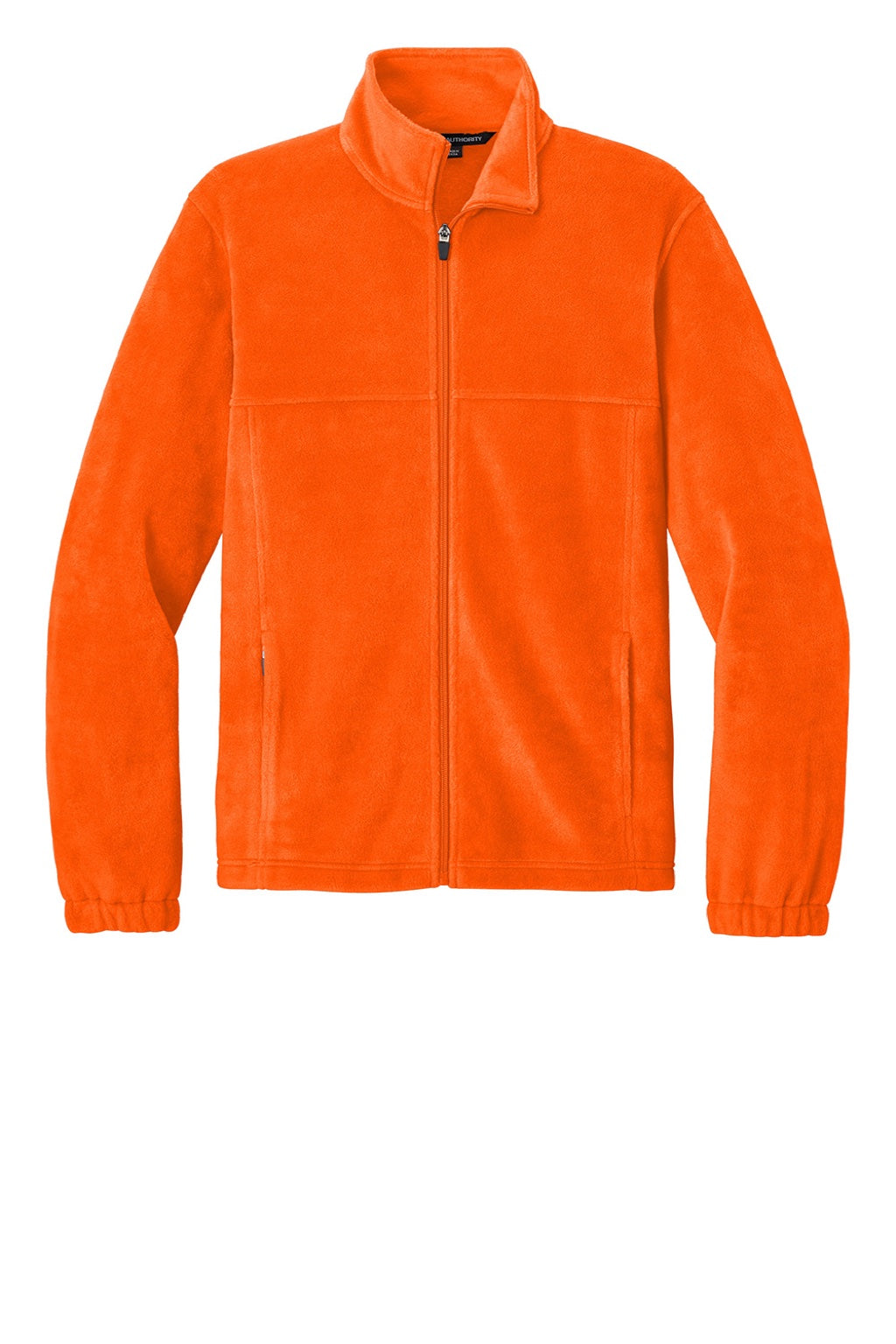 Port Authority F190 Mens Plush Fleece Full Zip Jacket Safety Orange Flat Front