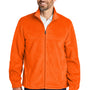 Port Authority Mens Plush Fleece Full Zip Jacket - Safety Orange - NEW