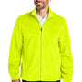 Port Authority Mens Plush Fleece Full Zip Jacket - Safety Yellow - NEW