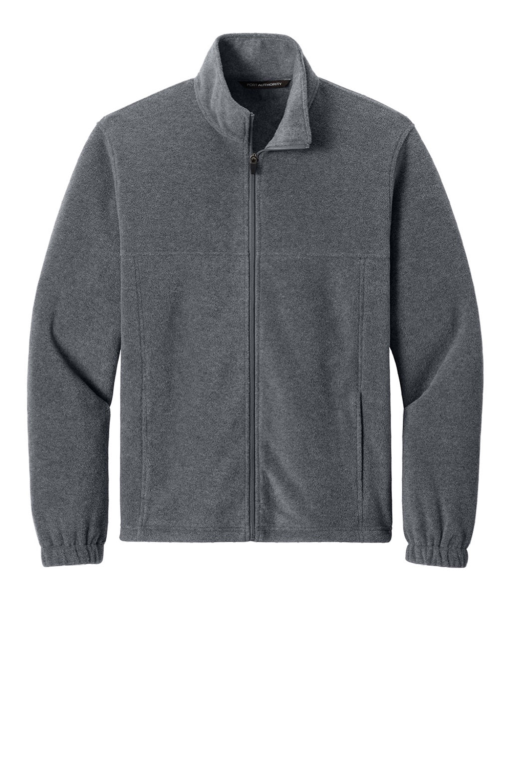 Port Authority F190 Mens Plush Fleece Full Zip Jacket Heather Storm Grey Flat Front