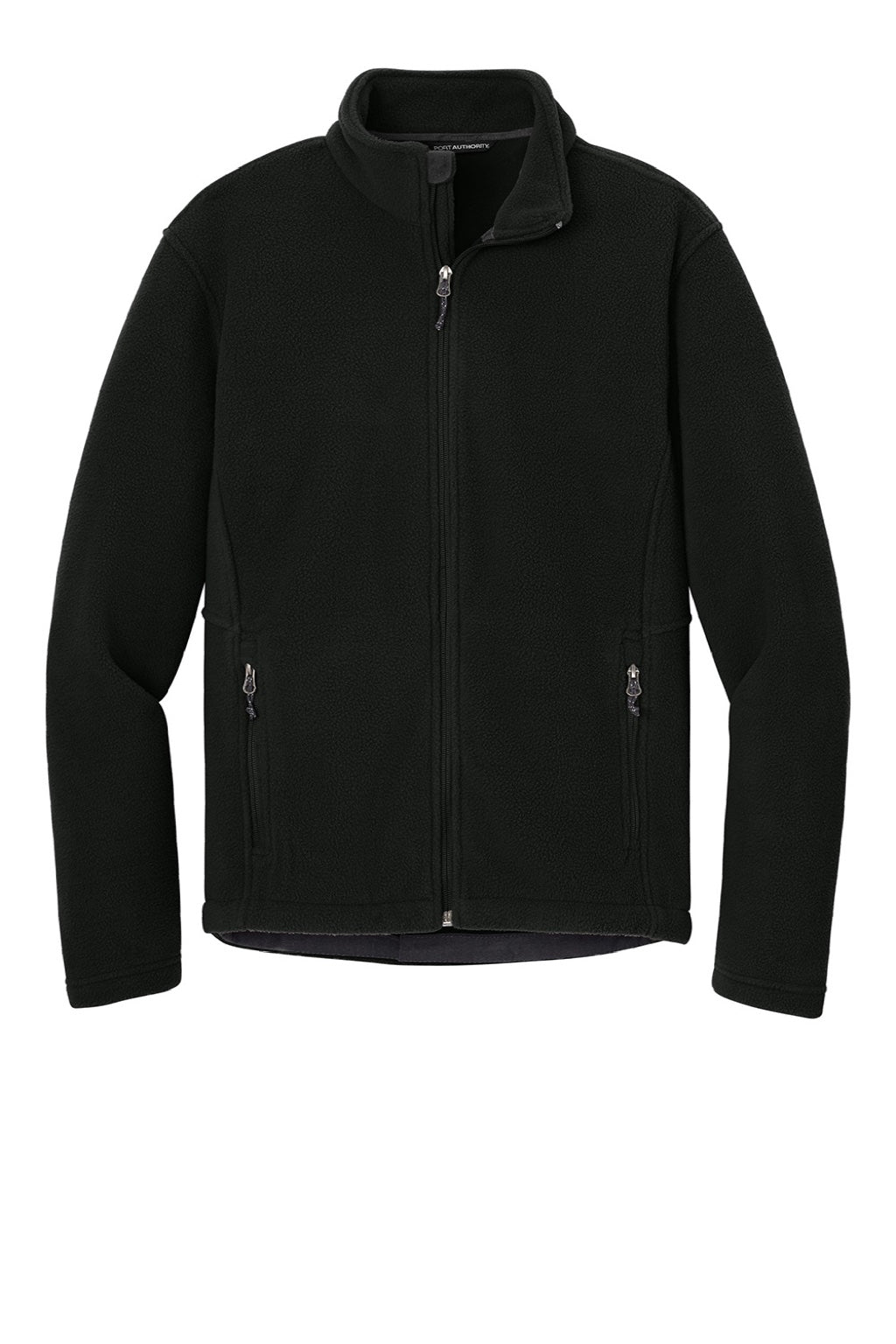 Port Authority F217 Mens Full Zip Fleece Jacket Black Flat Front