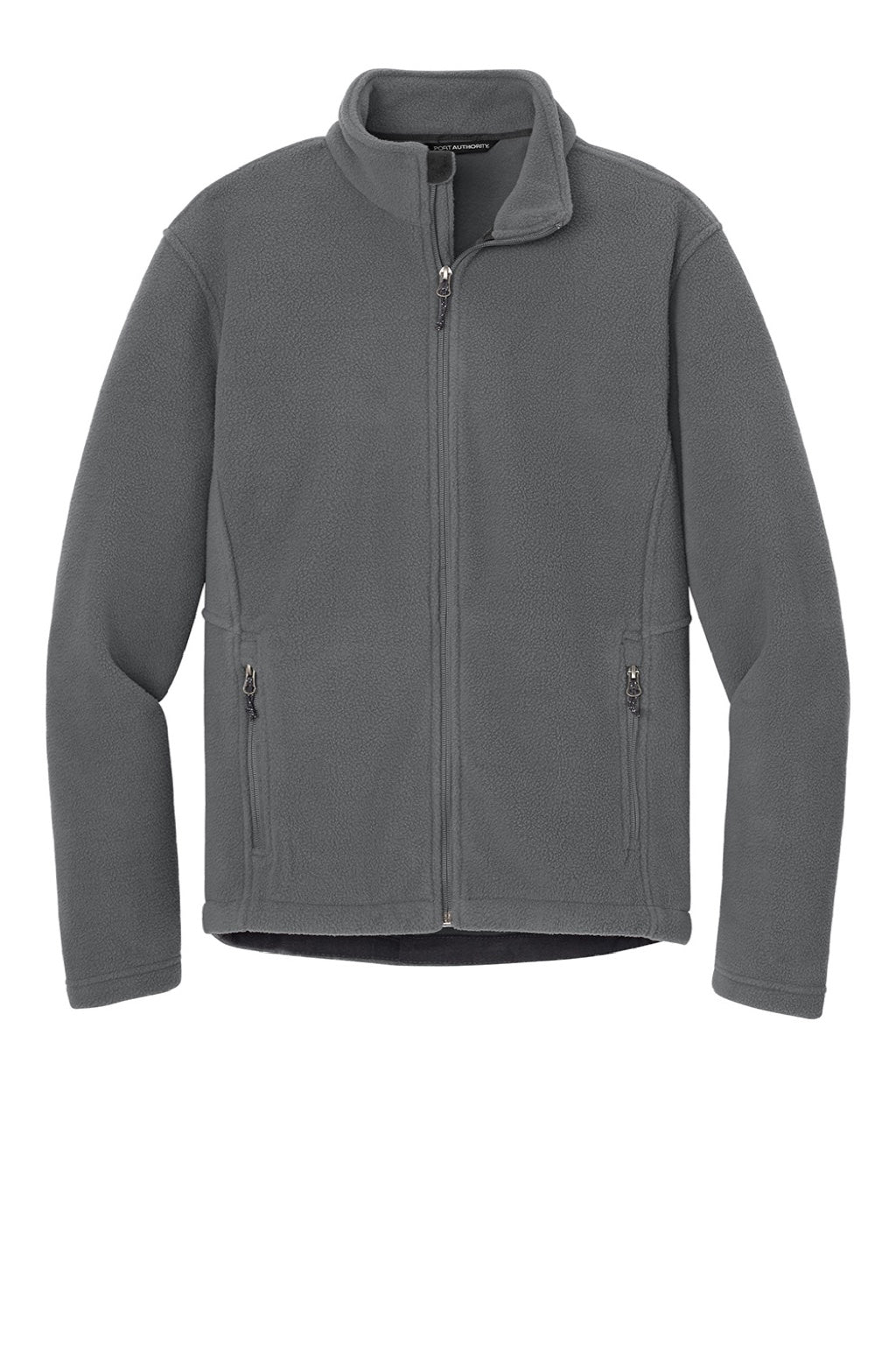 Port Authority F217 Mens Full Zip Fleece Jacket Deep Smoke Grey Flat Front