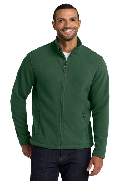 Port Authority F217 Mens Full Zip Fleece Jacket Forest Green Model Front