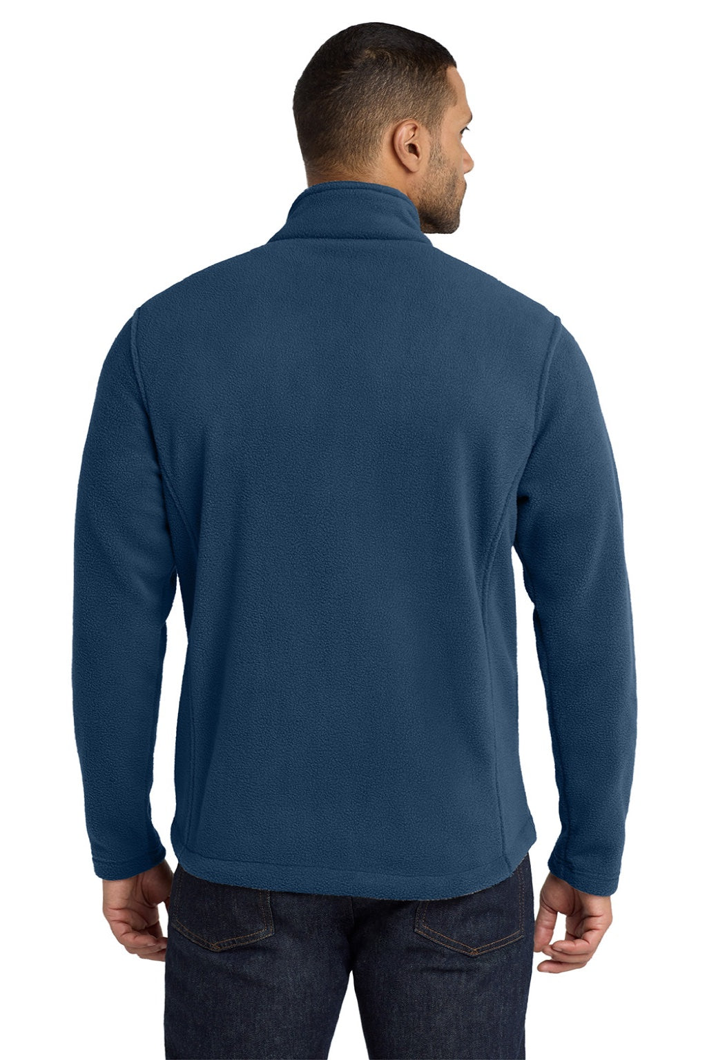 Port Authority F217 Mens Full Zip Fleece Jacket Insignia Blue Model Back