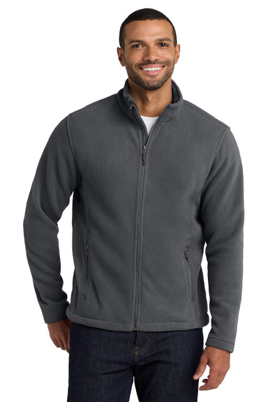 Port Authority F217 Mens Full Zip Fleece Jacket Iron Grey Model Front