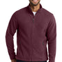 Port Authority Mens Full Zip Fleece Jacket - Maroon
