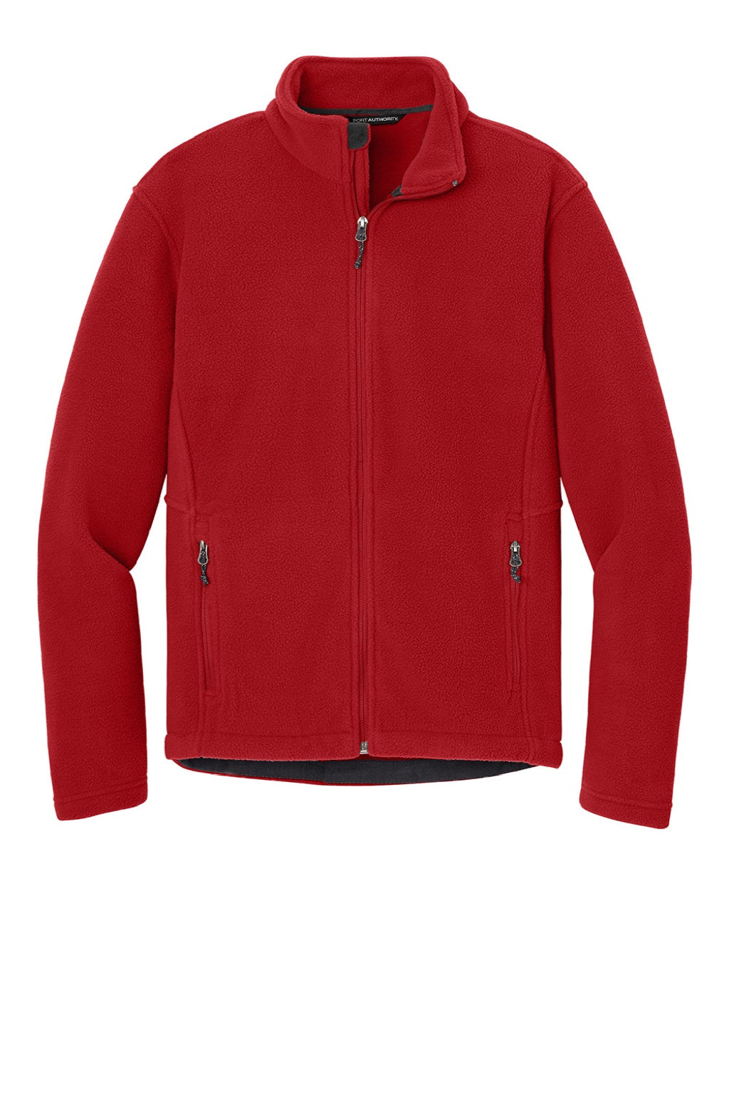 Port Authority F217 Mens Full Zip Fleece Jacket True Red Flat Front