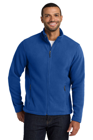 Port Authority F217 Mens Full Zip Fleece Jacket True Royal Blue Model Front