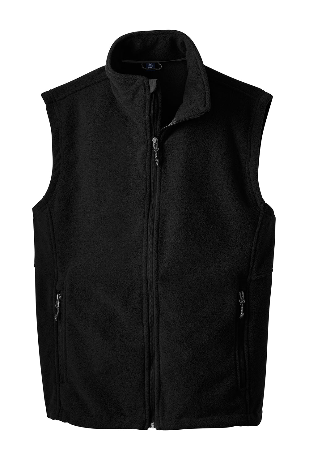 Port Authority F219 Mens Full Zip Fleece Vest Black Flat Front