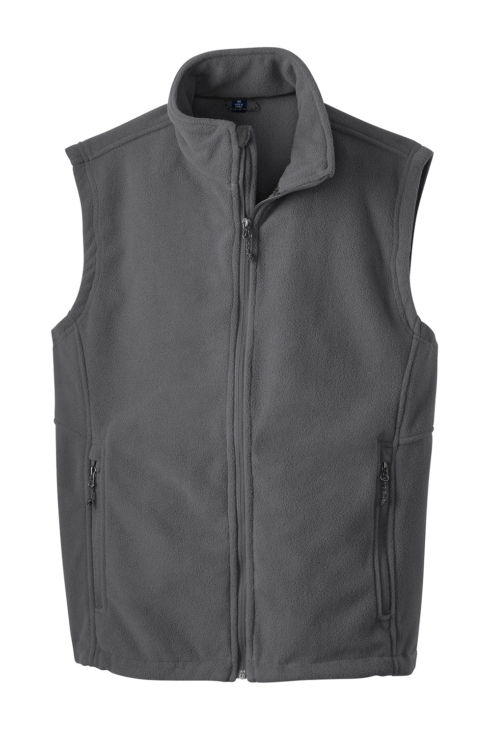 Port Authority F219 Mens Full Zip Fleece Vest Iron Grey Flat Front