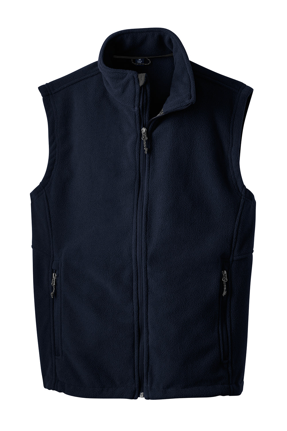 Port Authority F219 Mens Full Zip Fleece Vest True Navy Blue Flat Front