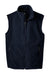 Port Authority F219 Mens Full Zip Fleece Vest True Navy Blue Flat Front