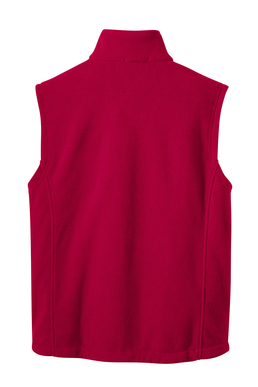 Port Authority F219 Mens Full Zip Fleece Vest True Red Flat Back