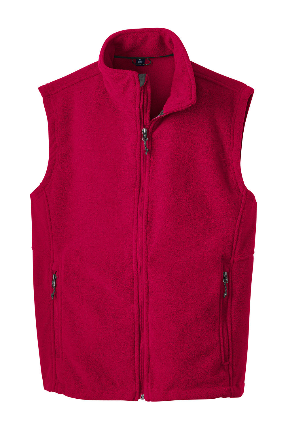 Port Authority F219 Mens Full Zip Fleece Vest True Red Flat Front