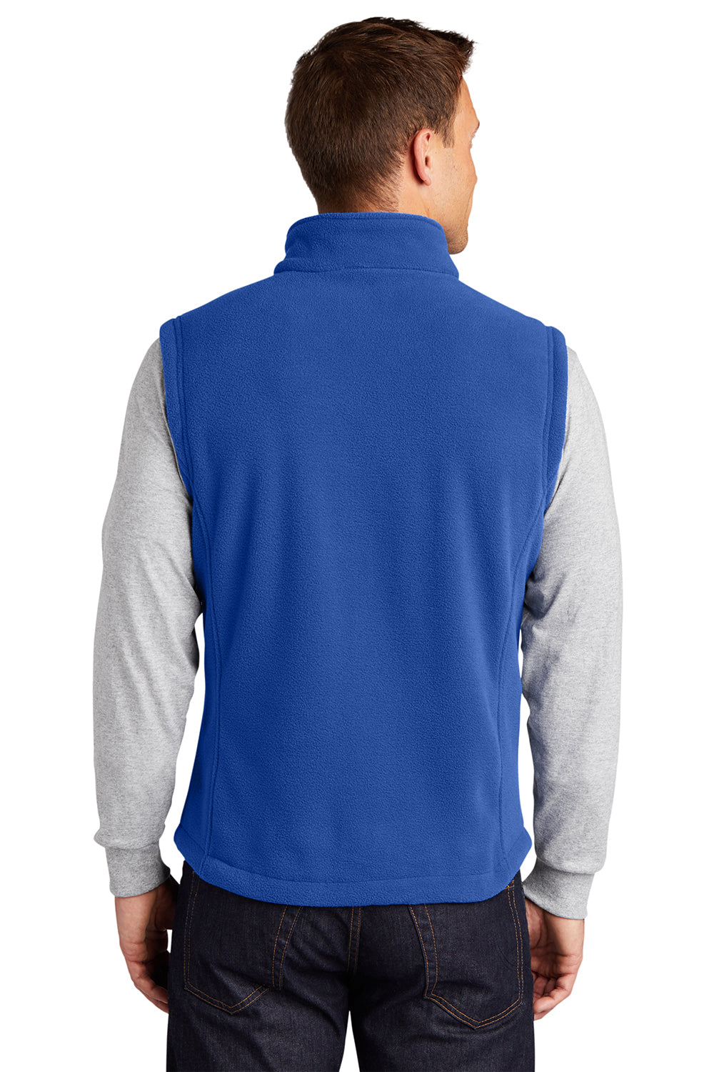 Port Authority F219 Mens Full Zip Fleece Vest True Royal Blue Model Back