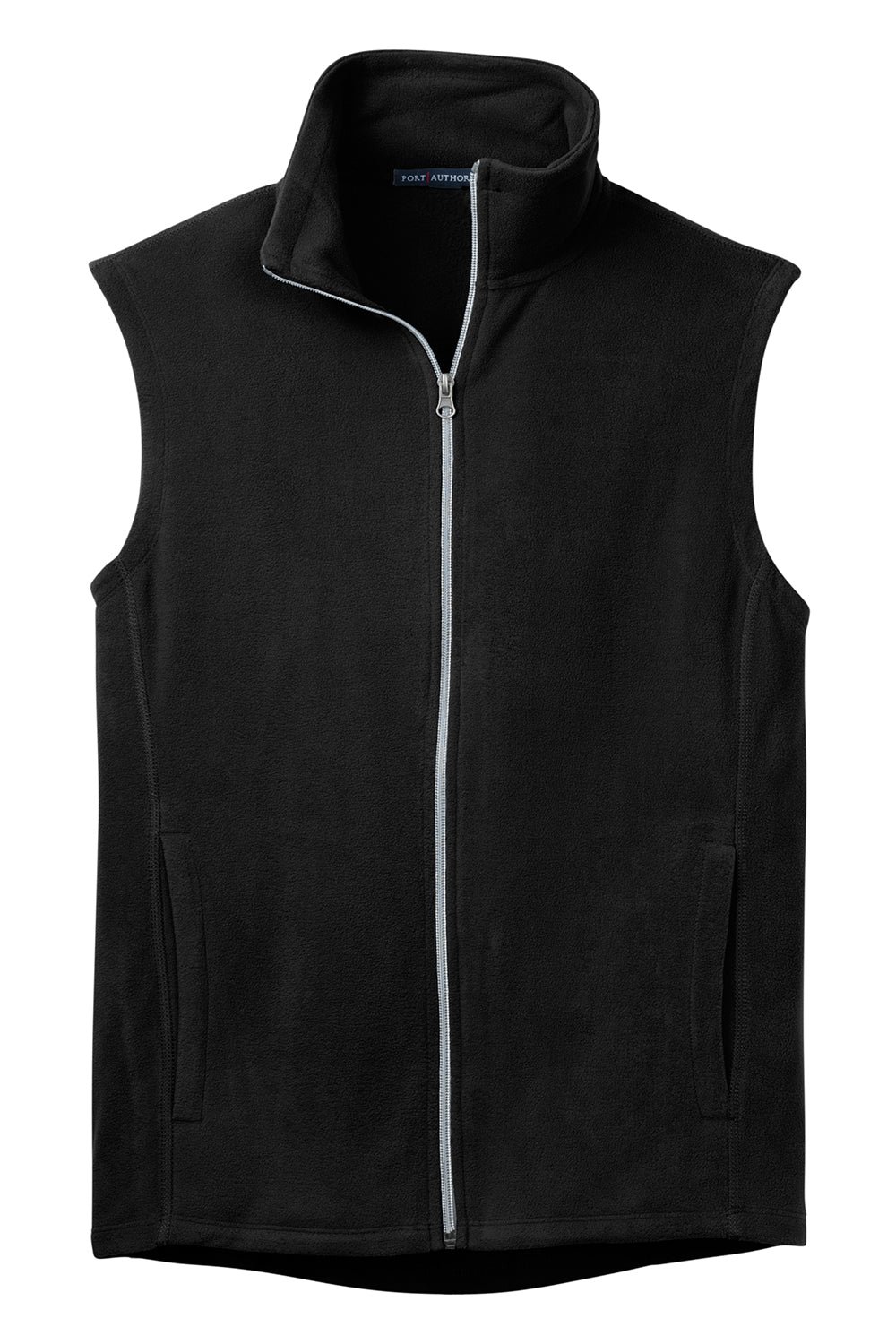 Port Authority F226 Mens Pill Resistant Microfleece Full Zip Vest Black Flat Front
