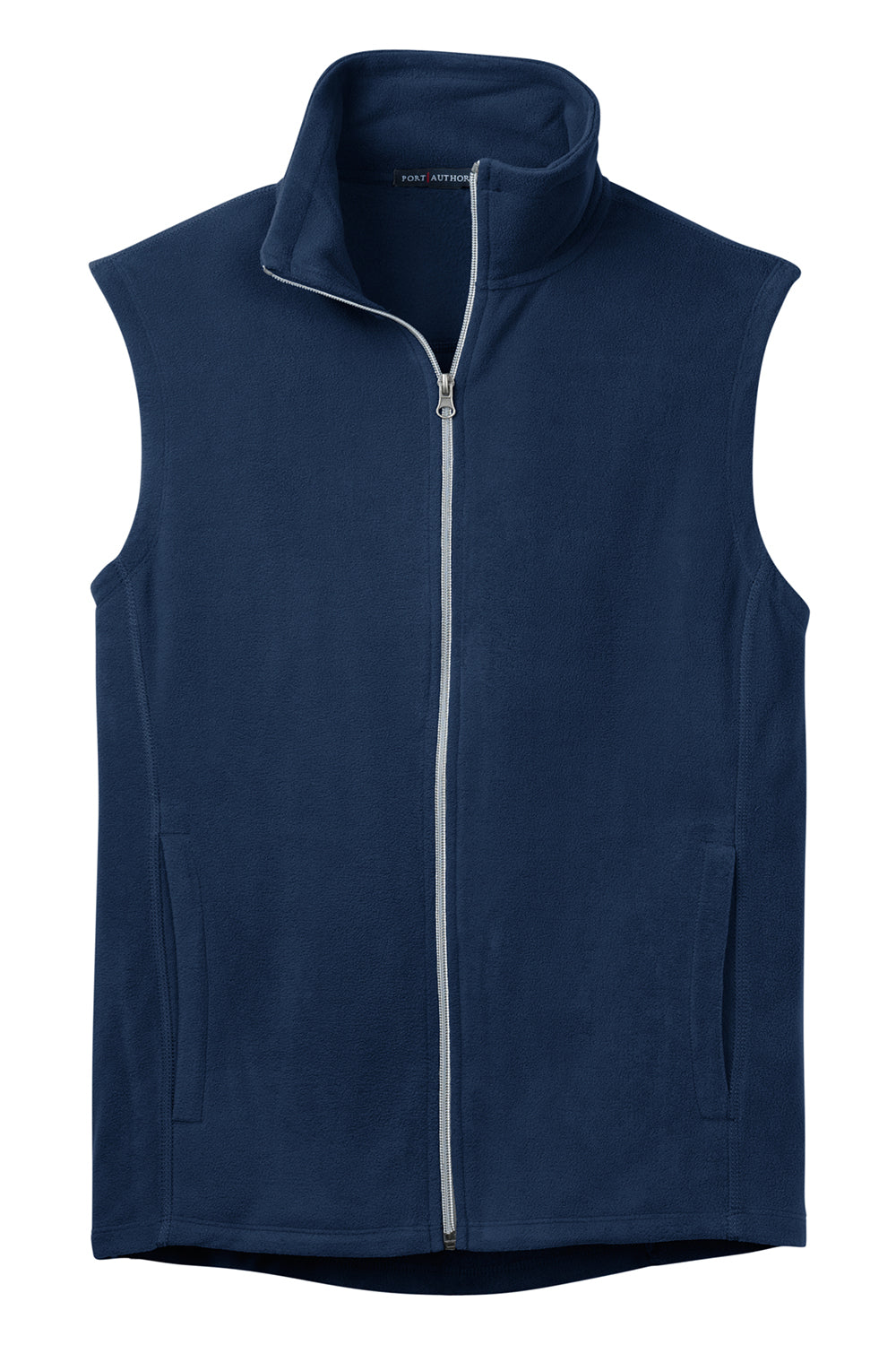 Port Authority F226 Mens Pill Resistant Microfleece Full Zip Vest True Navy Blue Flat Front