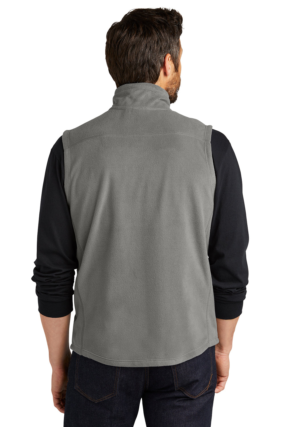 Port Authority F226 Mens Pill Resistant Microfleece Full Zip Vest Pearl Grey Model Back