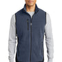 Port Authority Mens R-Tek Pro Pill Resistant Fleece Full Zip Vest - Heather Navy Blue/Black